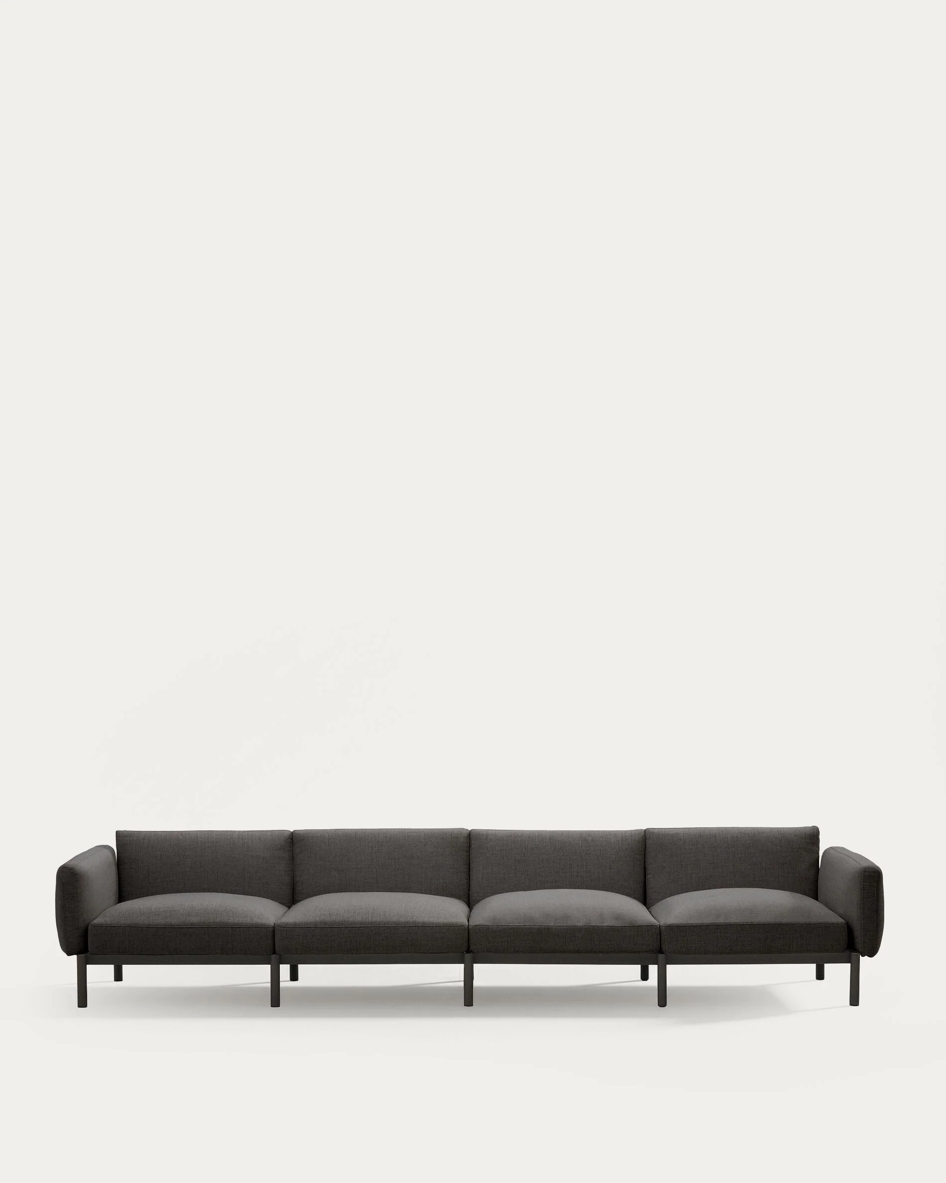 Sorells modular 4-seater outdoor sofa in aluminium with grey finish 370 cm