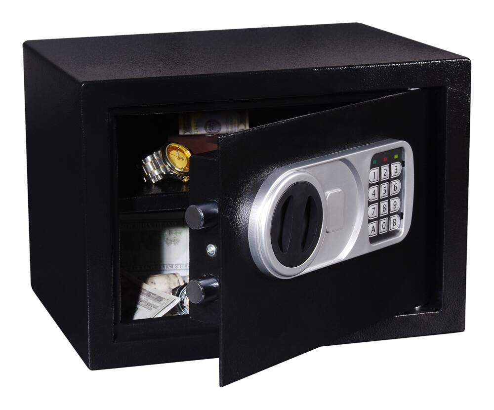 Garrison Small Steel Security Safe Box With Digital Keypad, 14.1-L, Black