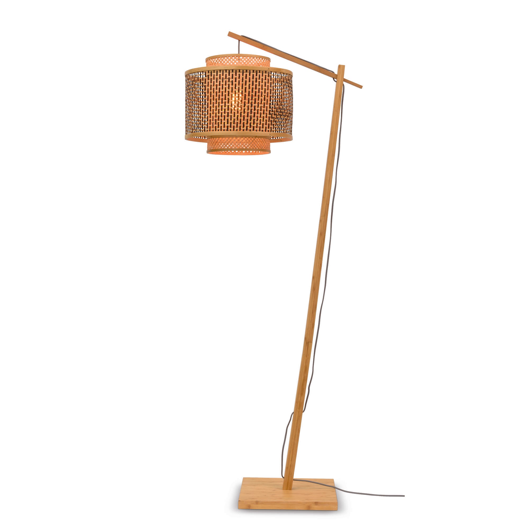 GOOD&MOJO vloerlamp Bhutan - bruin - Ø40cm