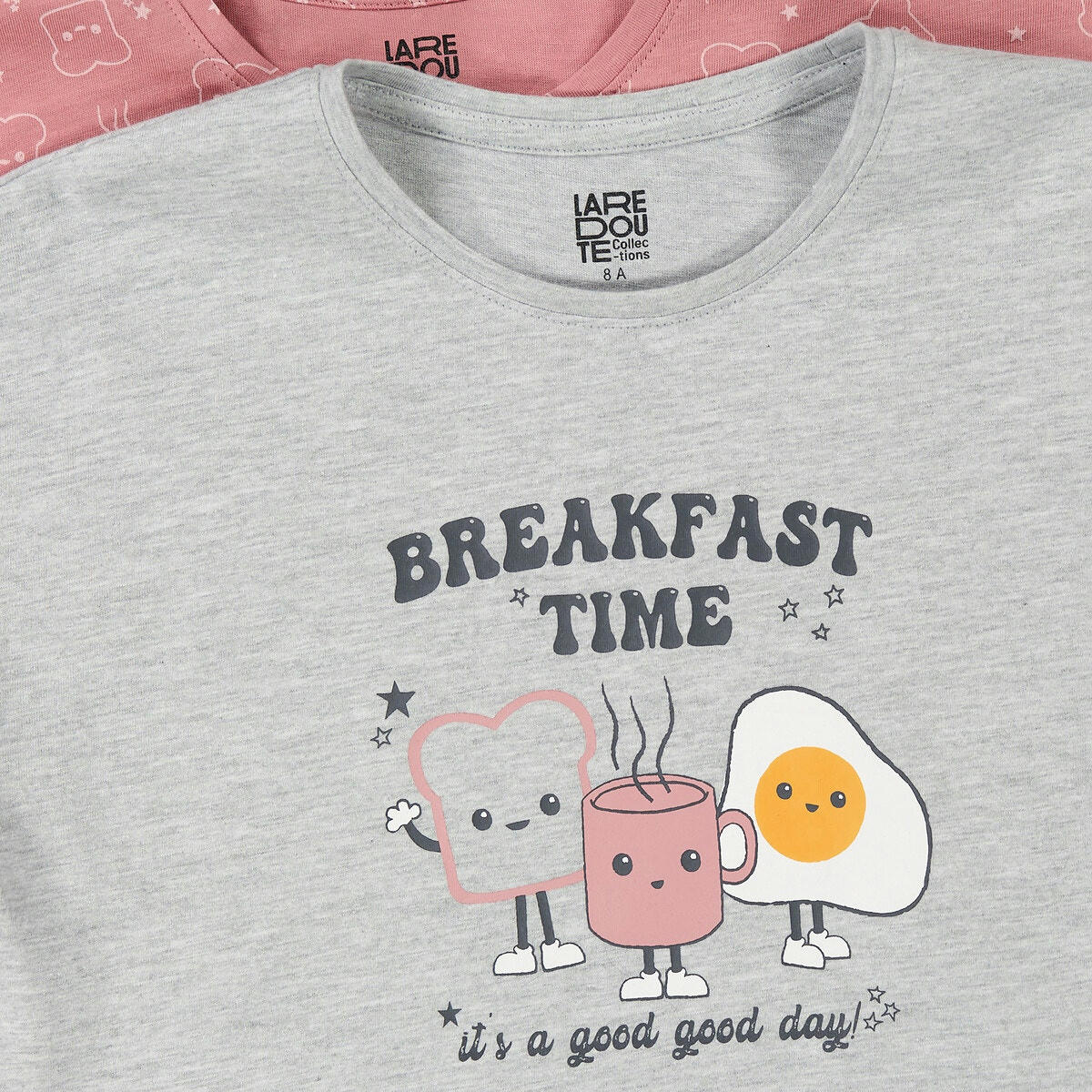 Lot de 2 pyjamas en coton imprimé petit déjeuner