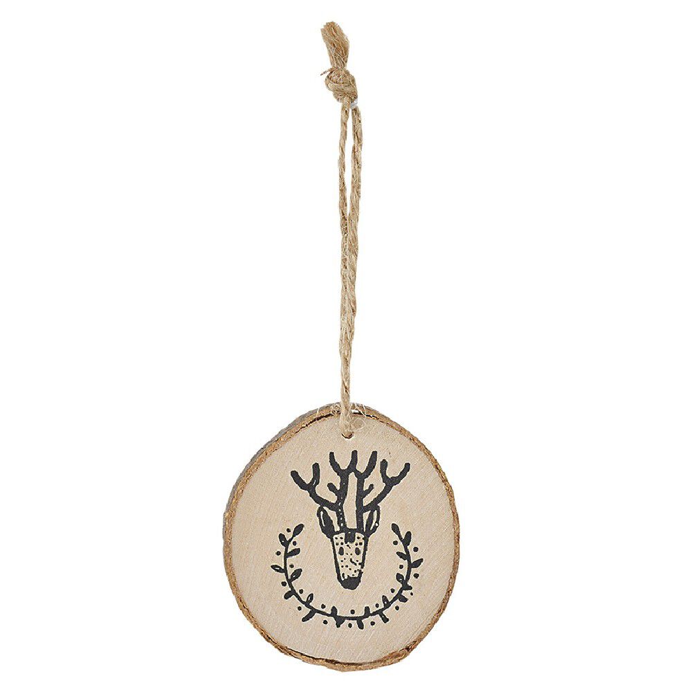 Suspension de No&euml;l mini rondin de bois