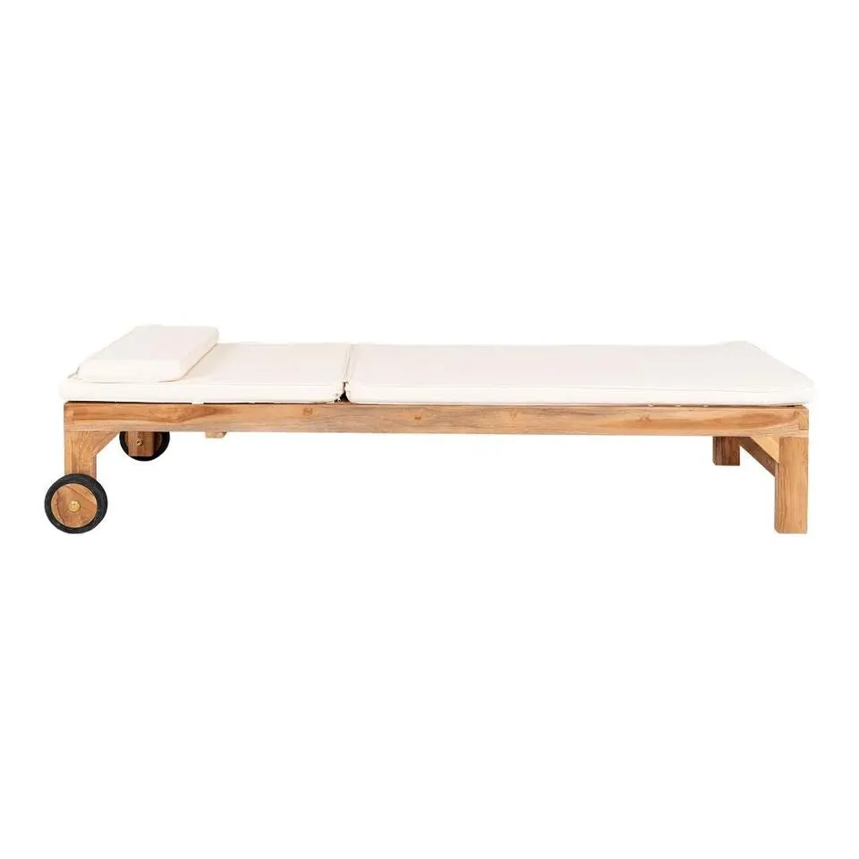 Hioshop Andorra ligstoel incl kussen teak
