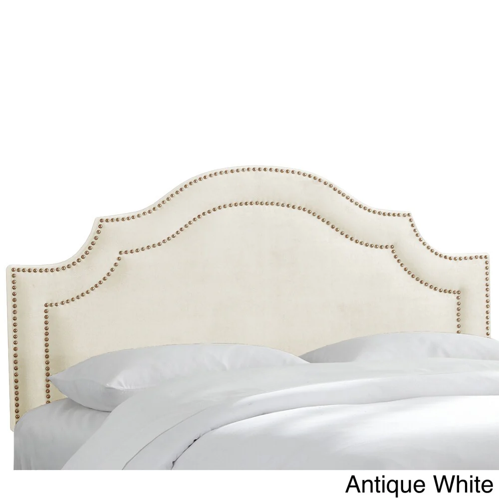 Skyline Furniture Nail Button Regal Velvet Upholstered Headboard