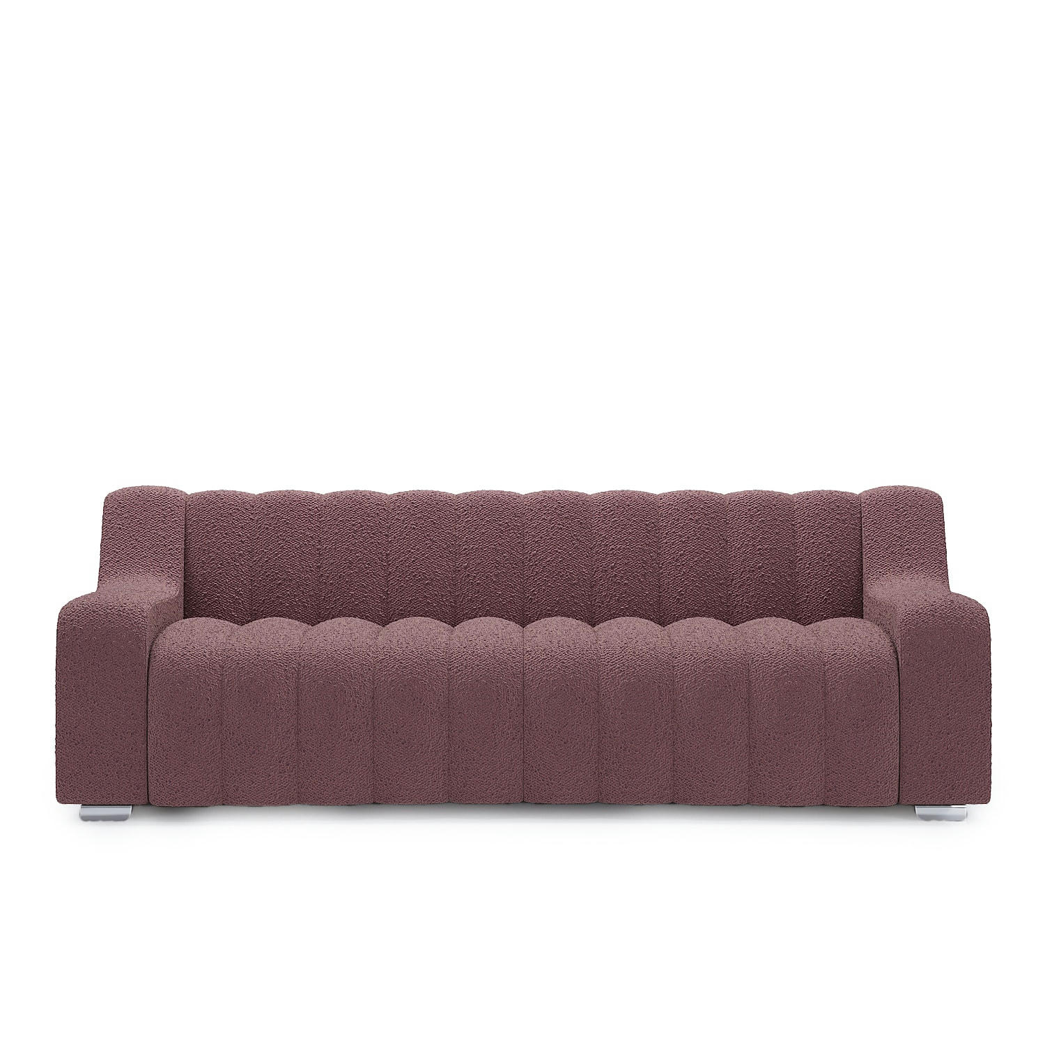 GARANCE - Canapé rose tissu bouclette 3 places