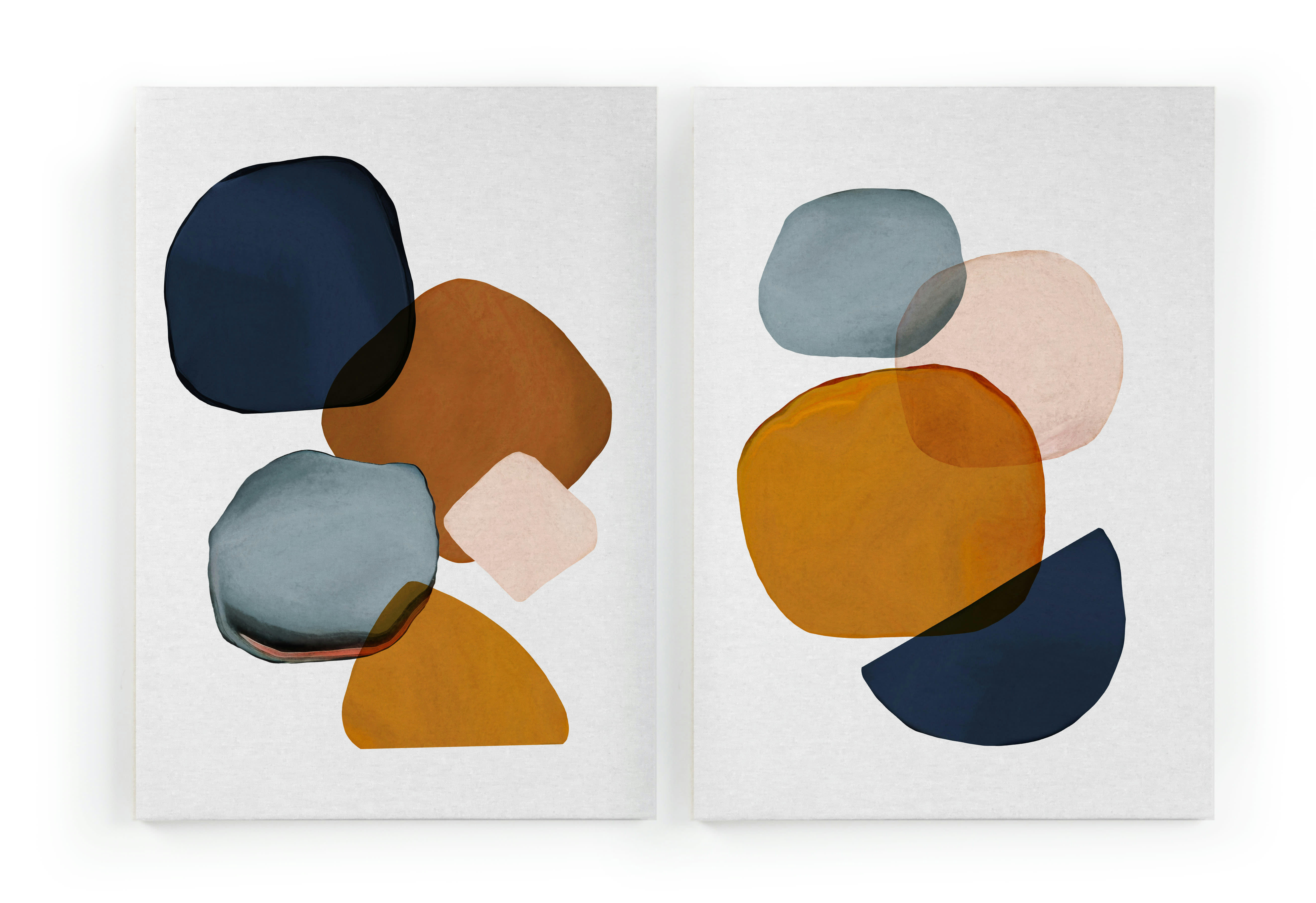 BUBBLE COLORS - Set 2 Peintures sur toile 60x40 imprimé HD Bulles colorées