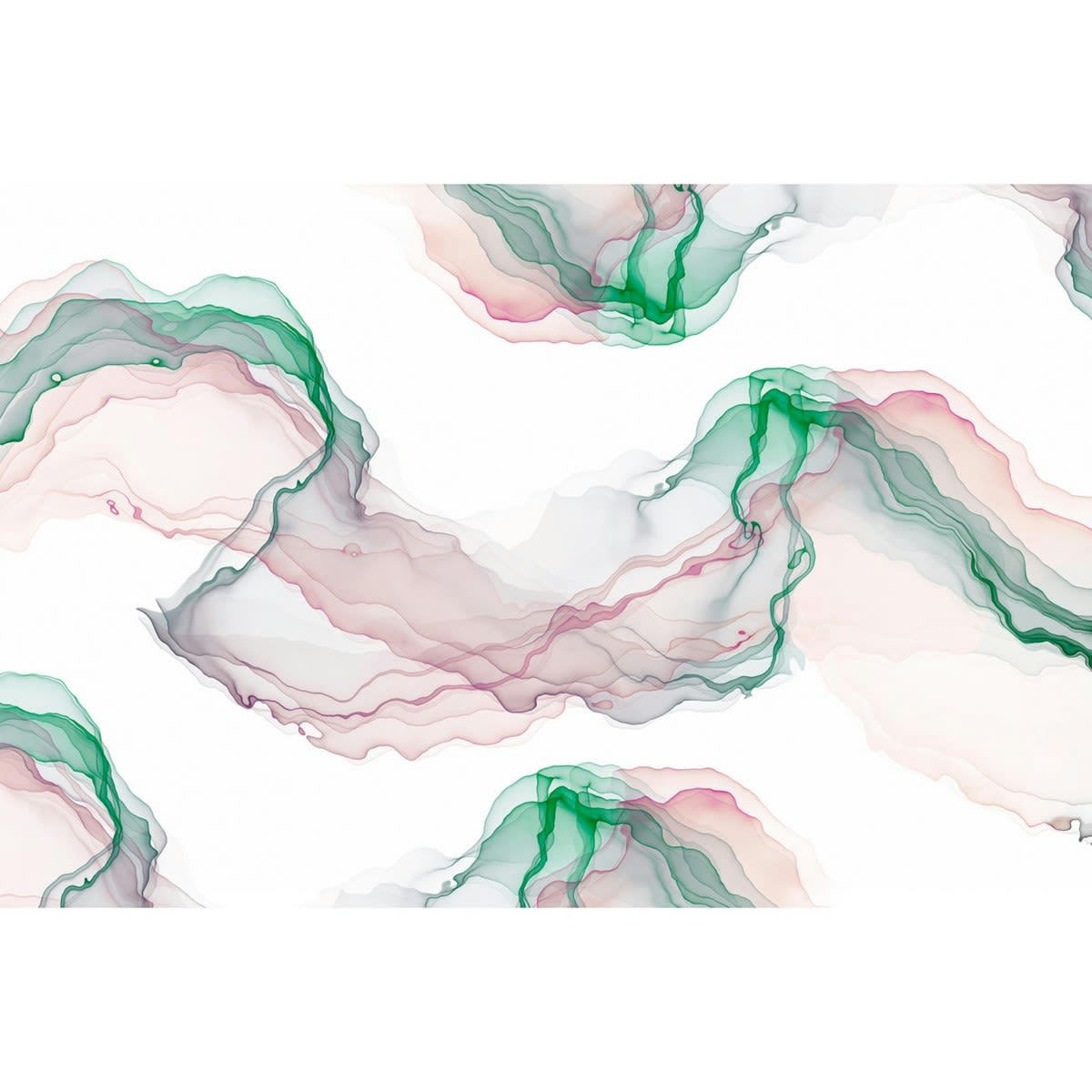 INKI BLUE - Papier peint panoramique motif imprimé Vert 432x285cm