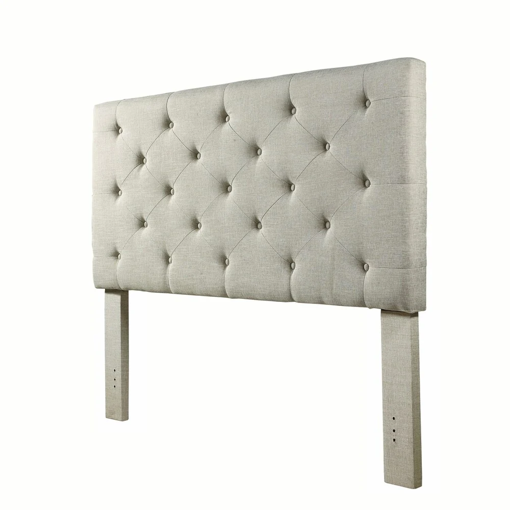 Murray Tufted Beige Linen Upholstered Headboard