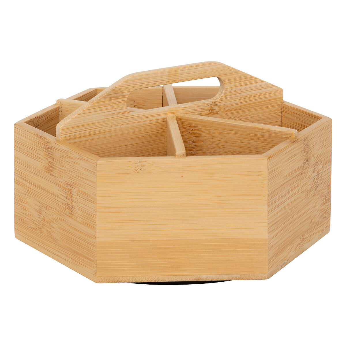 Caixa para chá giratória com 6 compartimentos de bambu 12,5x19,3x22cm