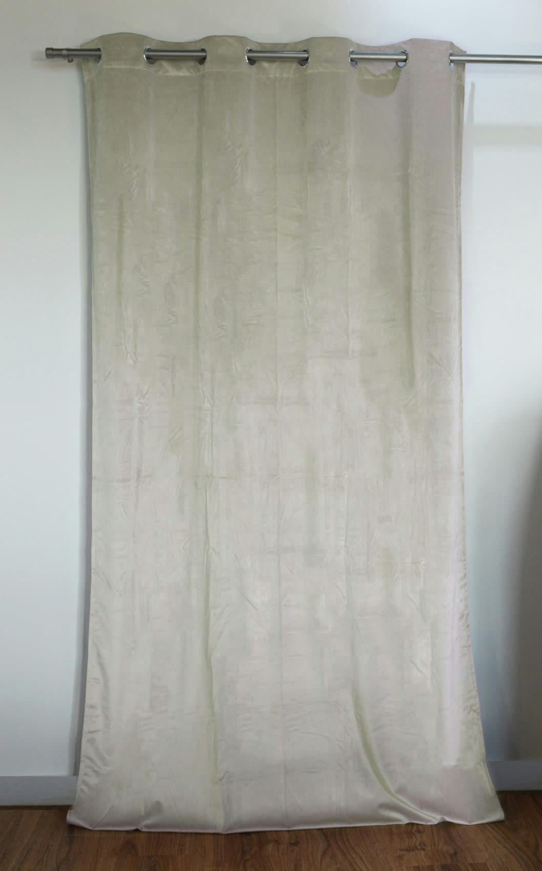 - Rideau en velours occultant polyester ivoire 140x260 cm