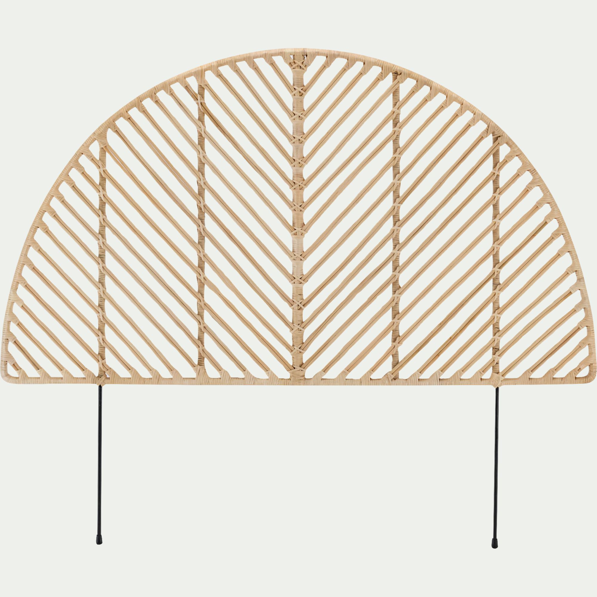 KERIANE - Tête de lit ronde en rotin L170cm - bois clair
