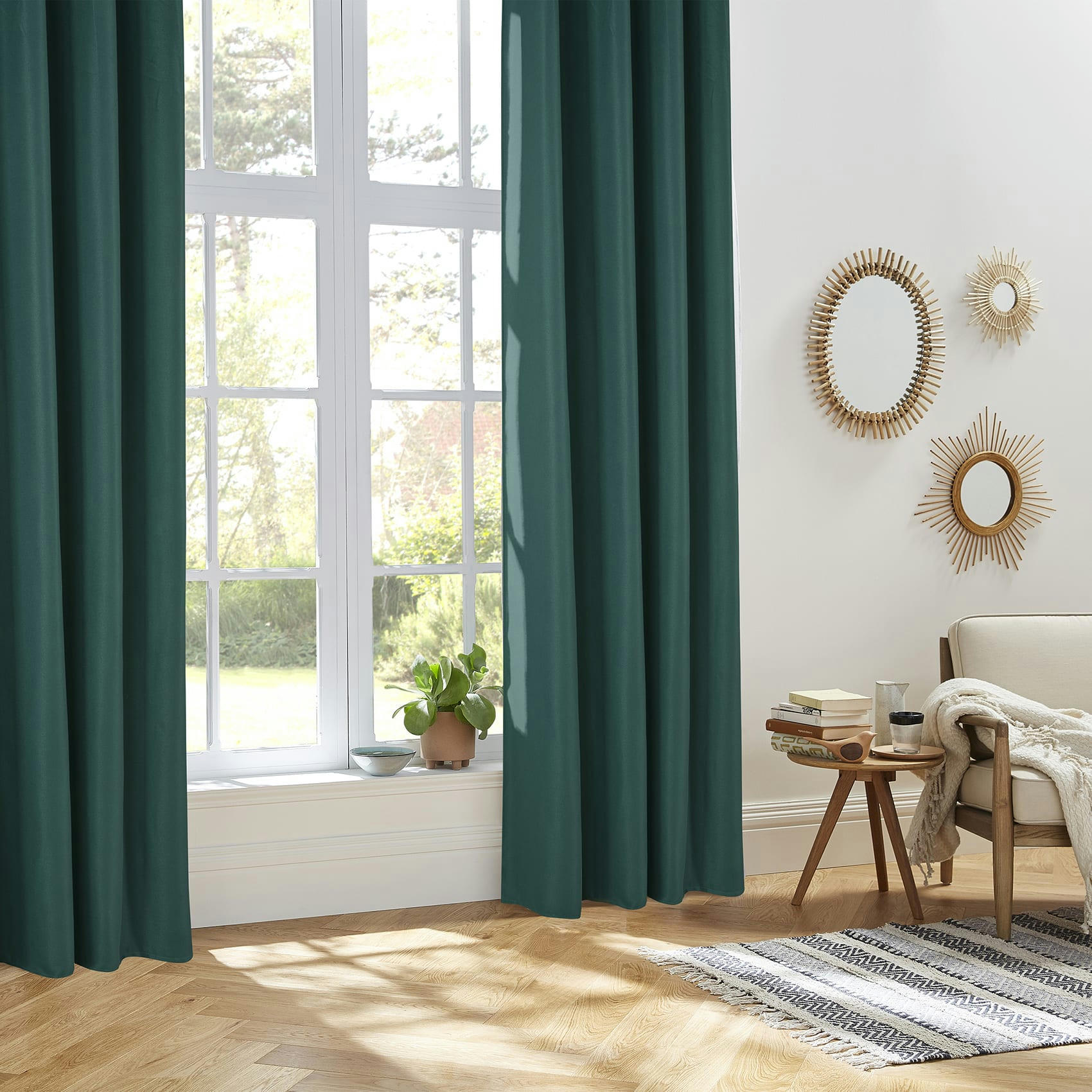 - Rideau thermique et isolant uni polyester bleu canard 140x260 cm