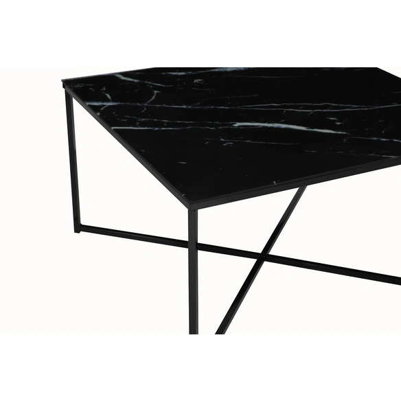 Couchtisch, BxH: 80 x 45 cm, Metall/Glas