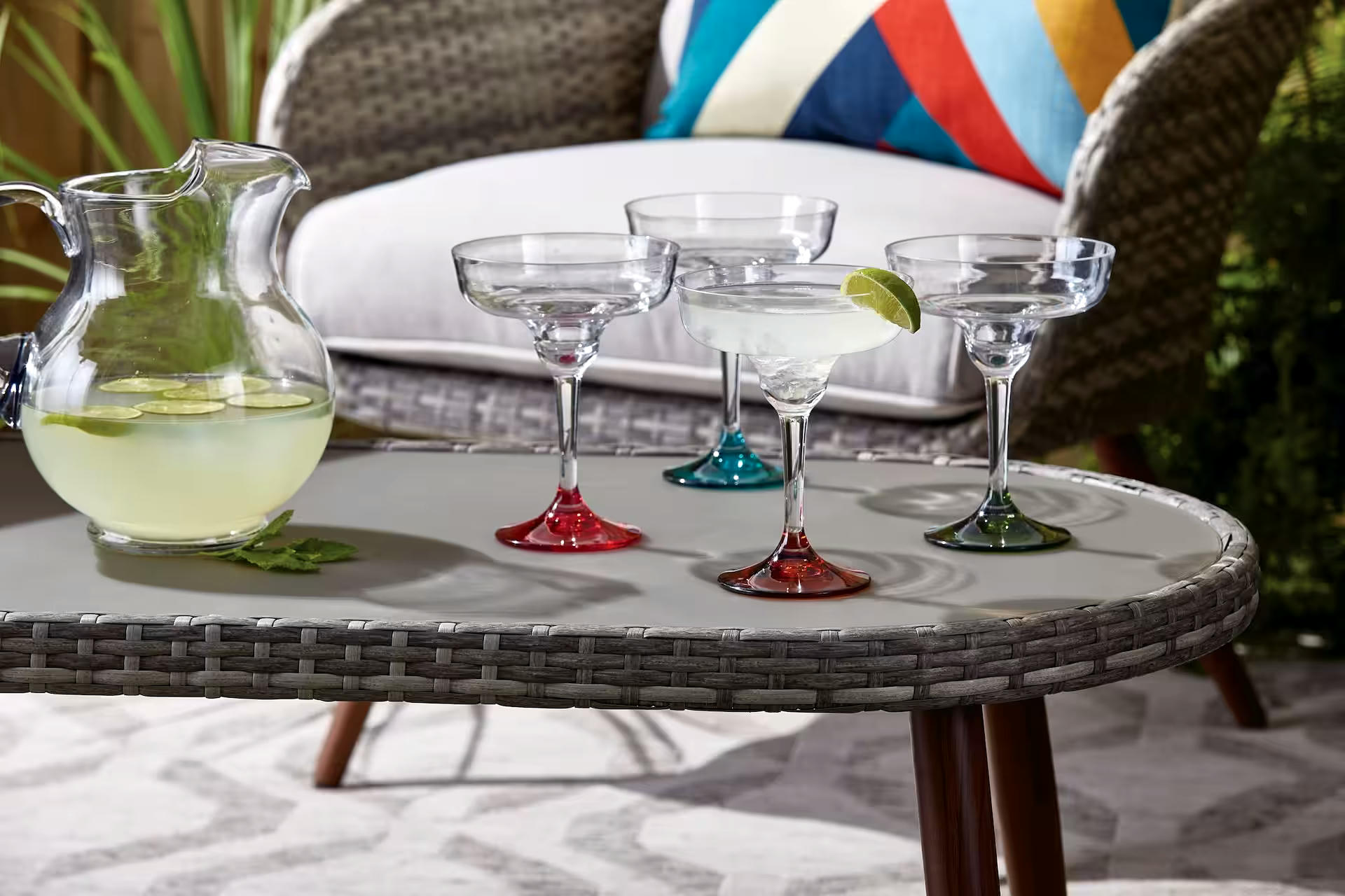 CANVAS Patio Margarita Glasses Set, 4-pcs