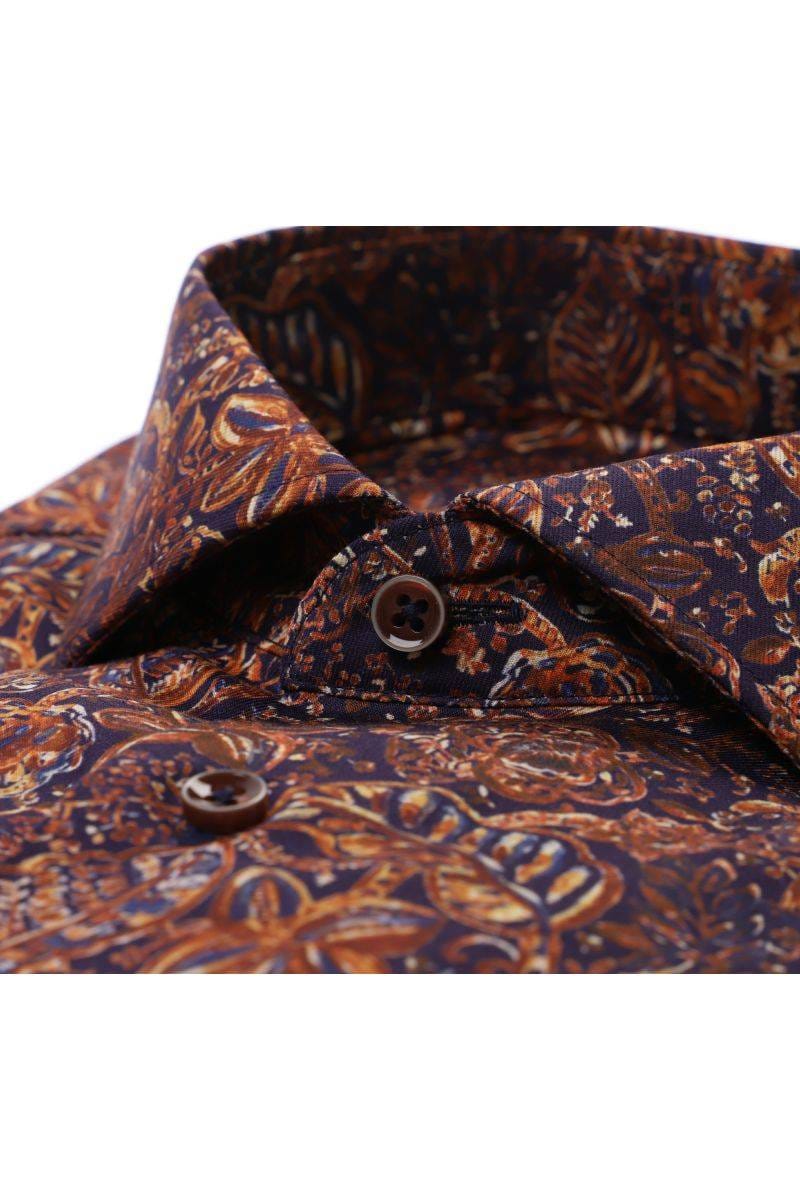 ETERNA Slim Fit Hemd braun, Bedruckt