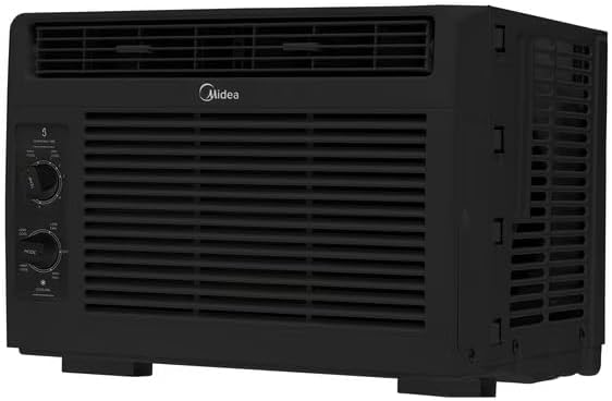 Midea 5,000 BTU 150 Sq ft Mechanical Window Air Conditioner, Black (Renewed)