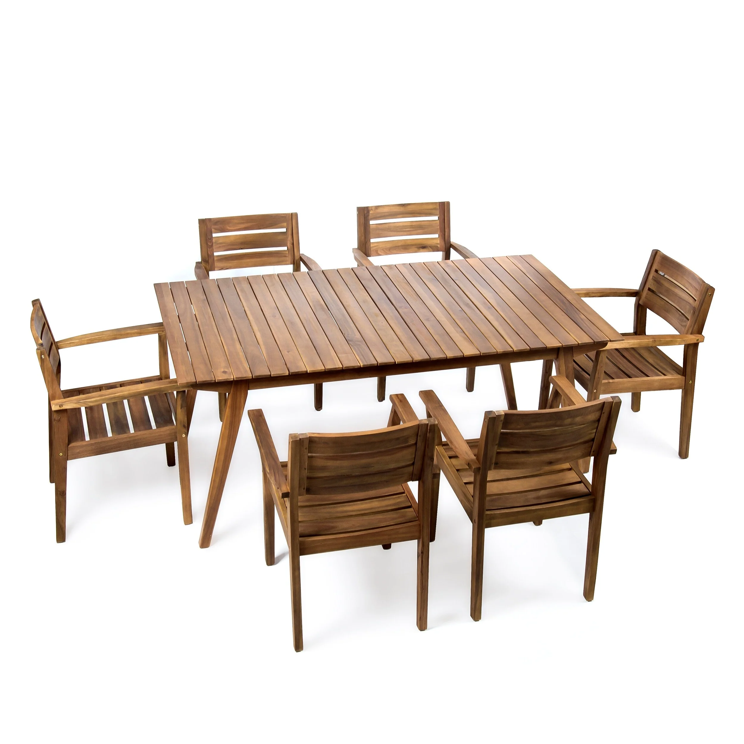 Taiga Outdoor 7-piece Rectangle Wood Dining Set by Christopher Knight Home
