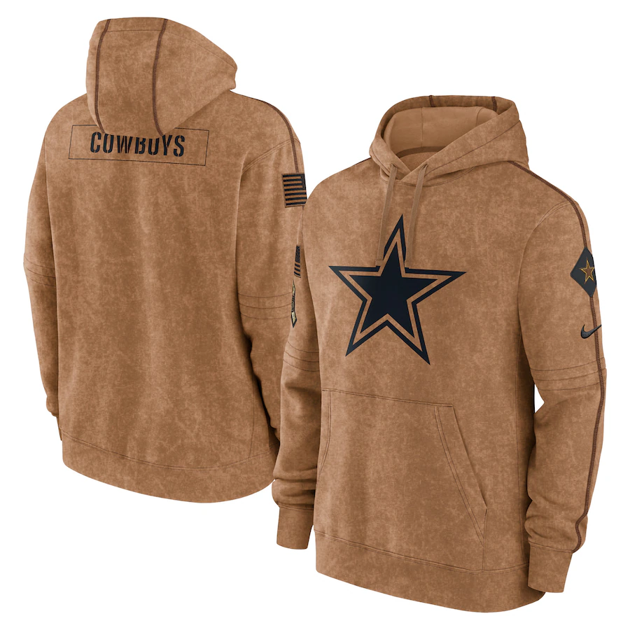 Dallas Cowboys Men's Nike Brown 2023 Salute To Service Club Pullover Hoodie