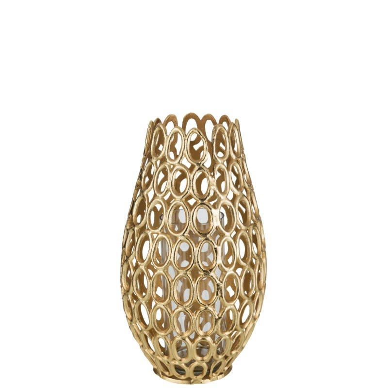 EVA - Photophore cercles alu or H33cm