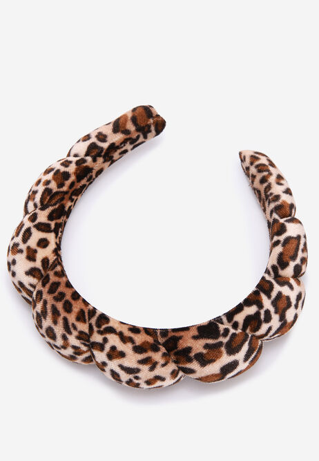 Womens Brown Leopard Print Spa Headband