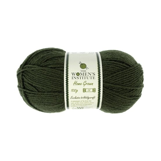 Women's Institute Dark Green Home Grown DK Yarn 100g