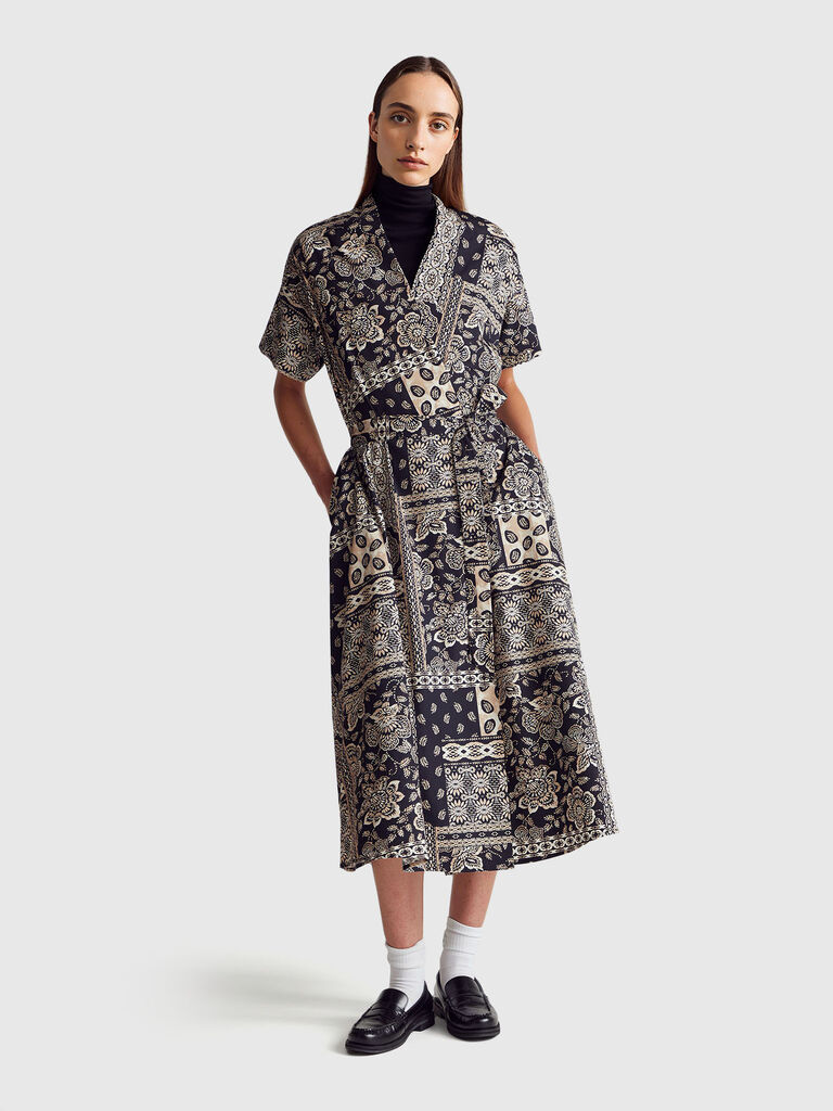 Dress with bandana print