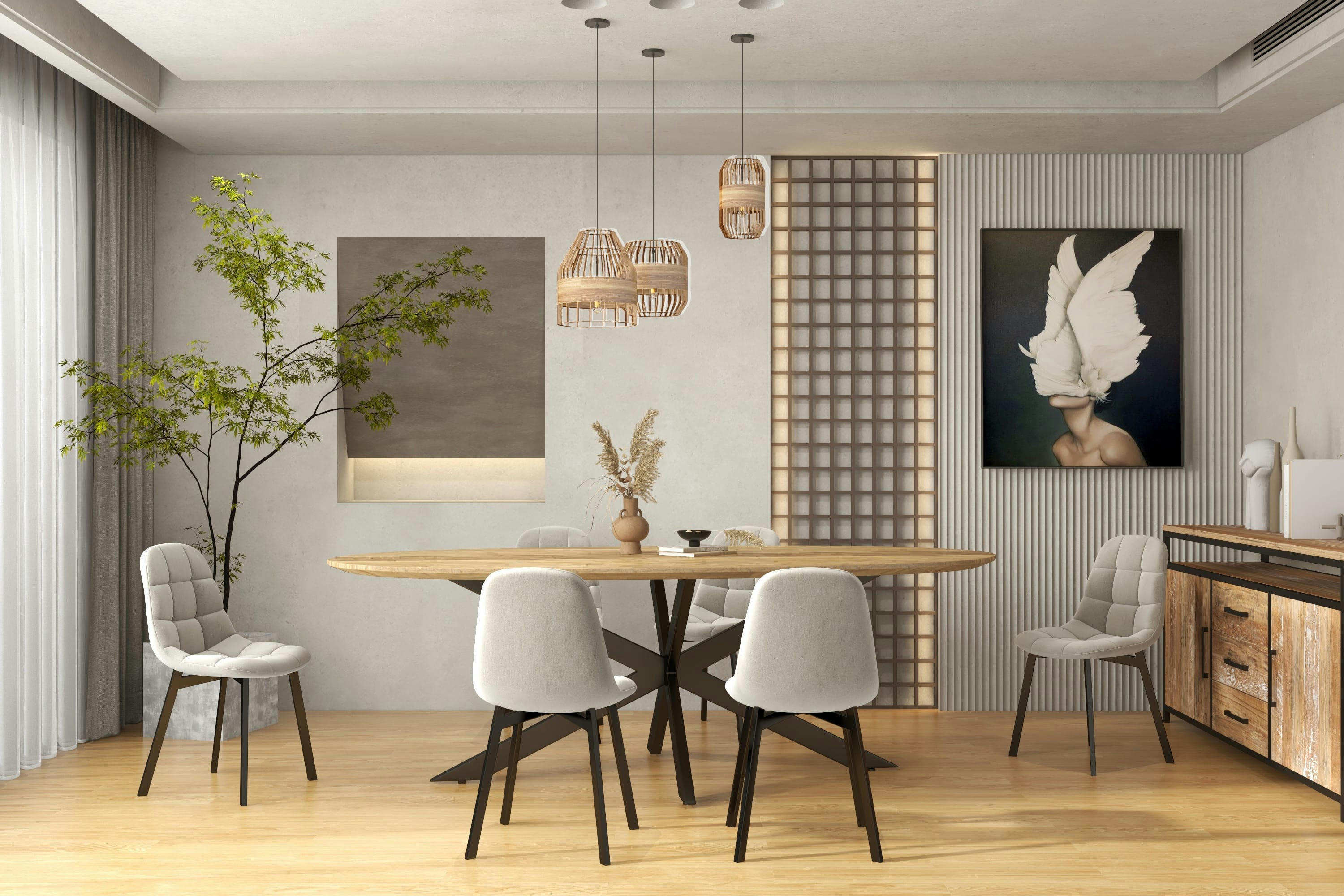 STELLIA - Chaise en Velours Coloris Lin et métal noir (x4)