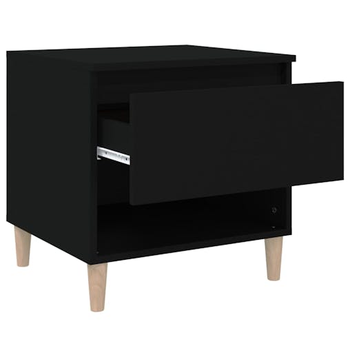 NNEVL Bedside Tables 2 pcs Black 50x46x50 cm Engineered Wood