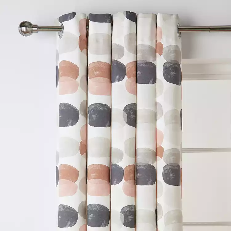 Habitat Abstraction Pebble Eyelet Curtains-Multi - 117x137cm