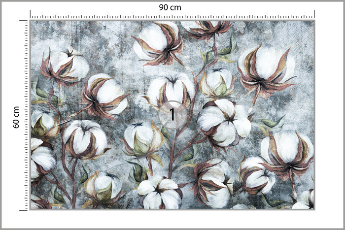 Fototapeta Kulki Bawełny Na Betonie 90x60cm