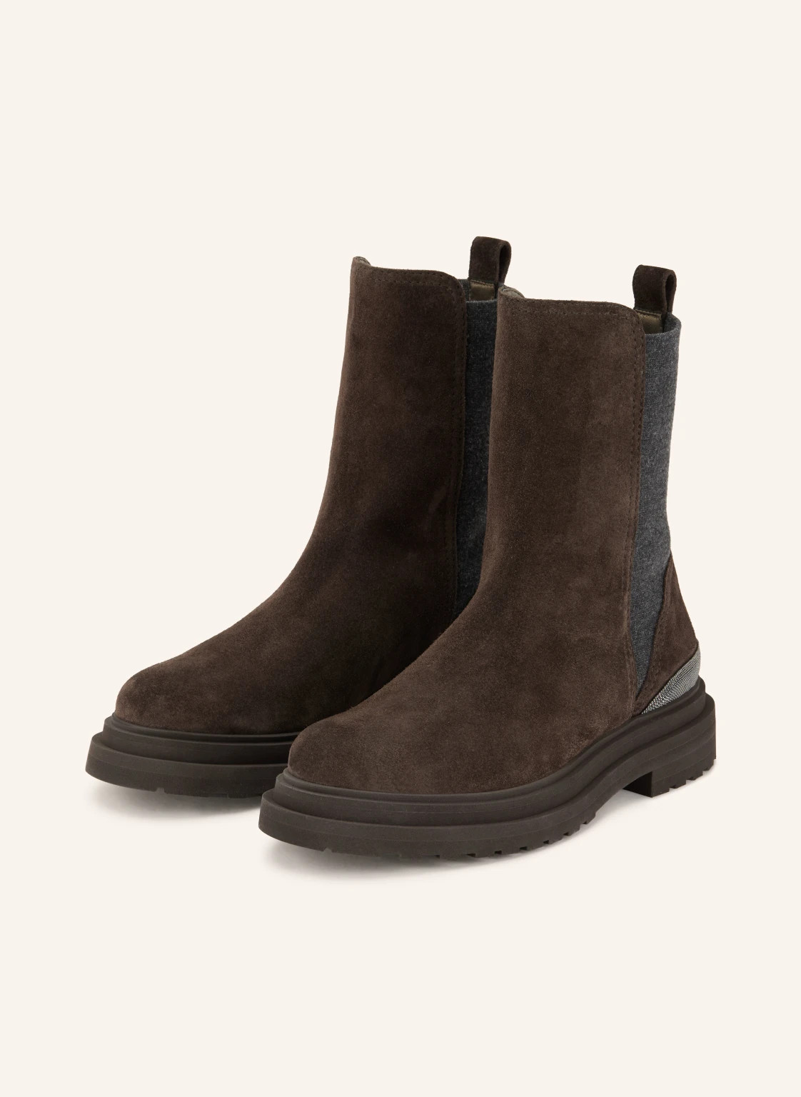 BRUNELLO CUCINELLI Chelsea-Boots mit Schmucksteinen