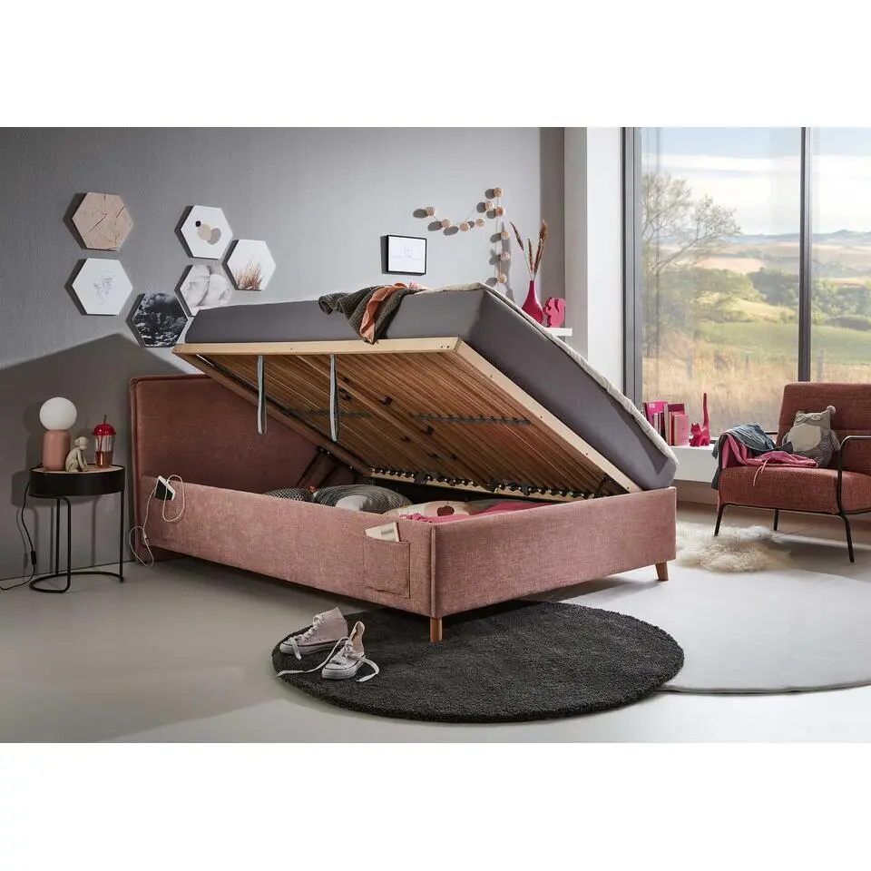 Kofferbed Ollie - 120 x 200 cm - Roze design