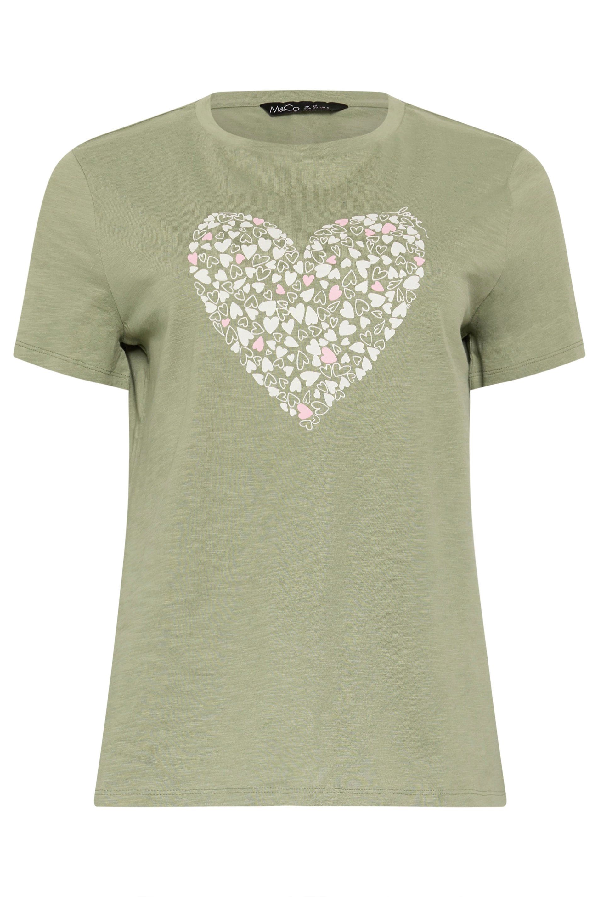 M&Co Heart Print Cotton T-Shirt