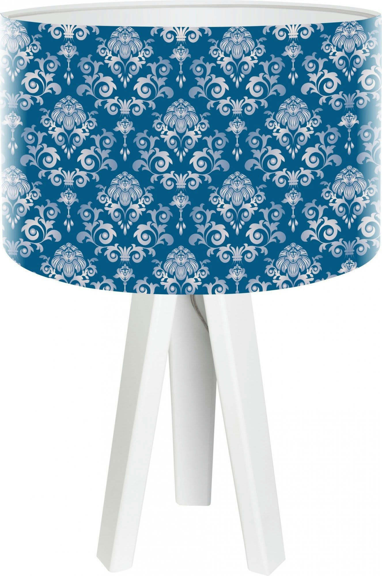 STAMPS - Lampe de chevet Bois Bleu 30x30x45 cm