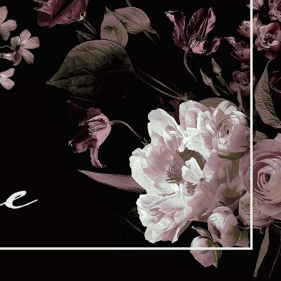 Deurmat Dutch Bouqet antraciet - 50x70 cm