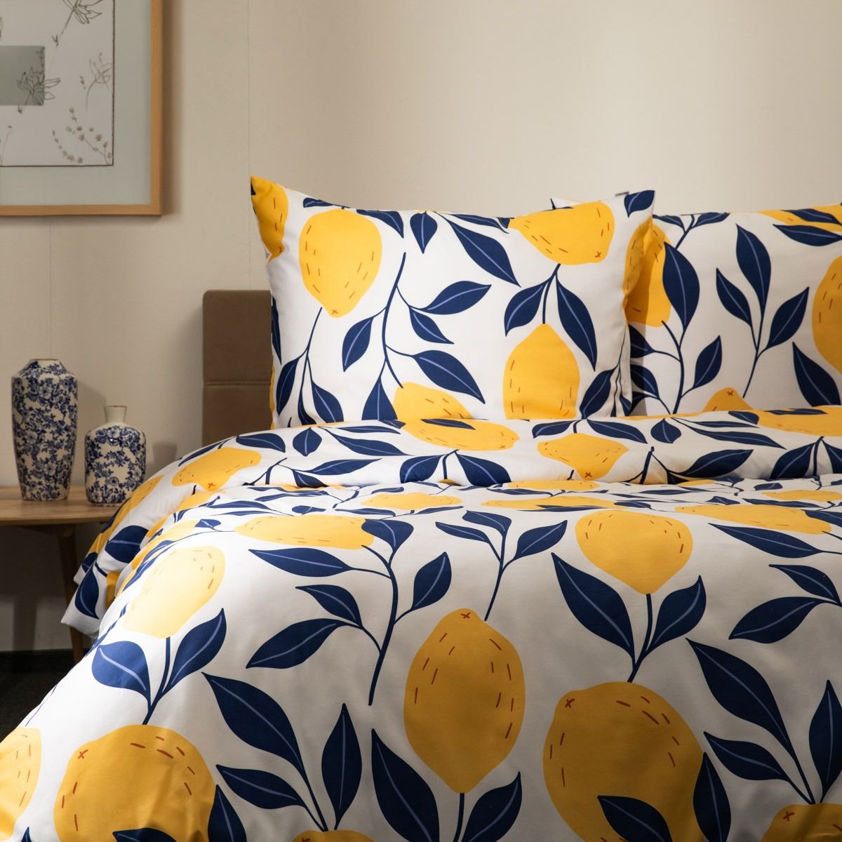 Pościel EC SIDRUM z mikrofibry w cytryny 160x200   2*70x80 cm