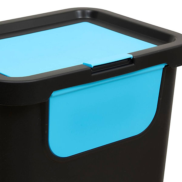 Lot de 3 poubelles de tri 24L - Noir- 5five