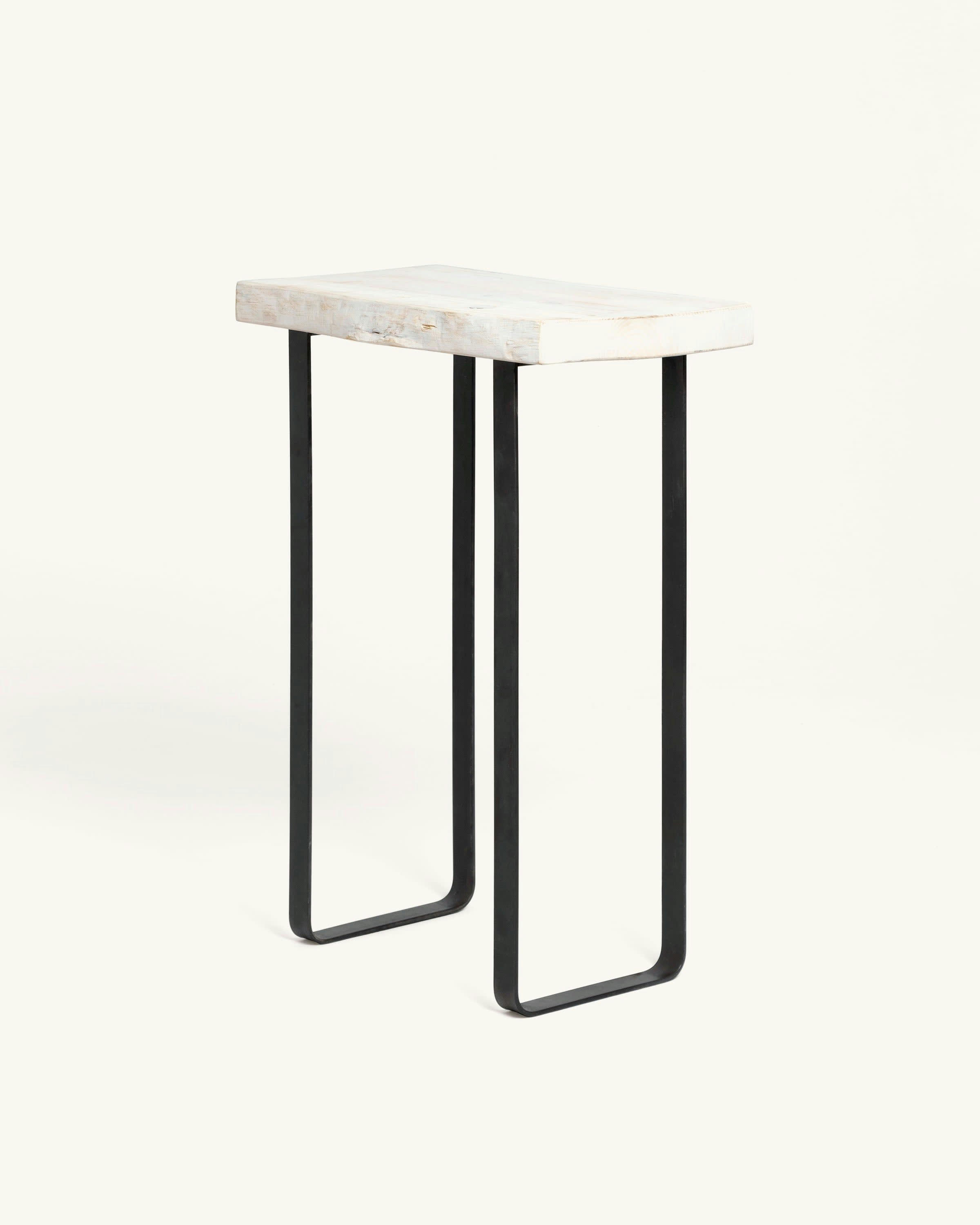 ENZI - Meuble d'entrée en bois en couleur blanc vieilli 80 cm