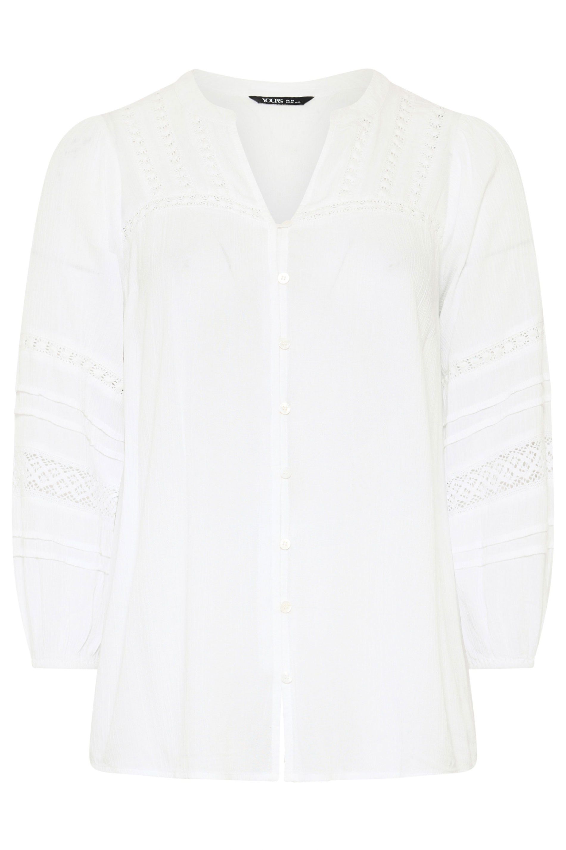 Yours Notch Neck Crochet Blouse