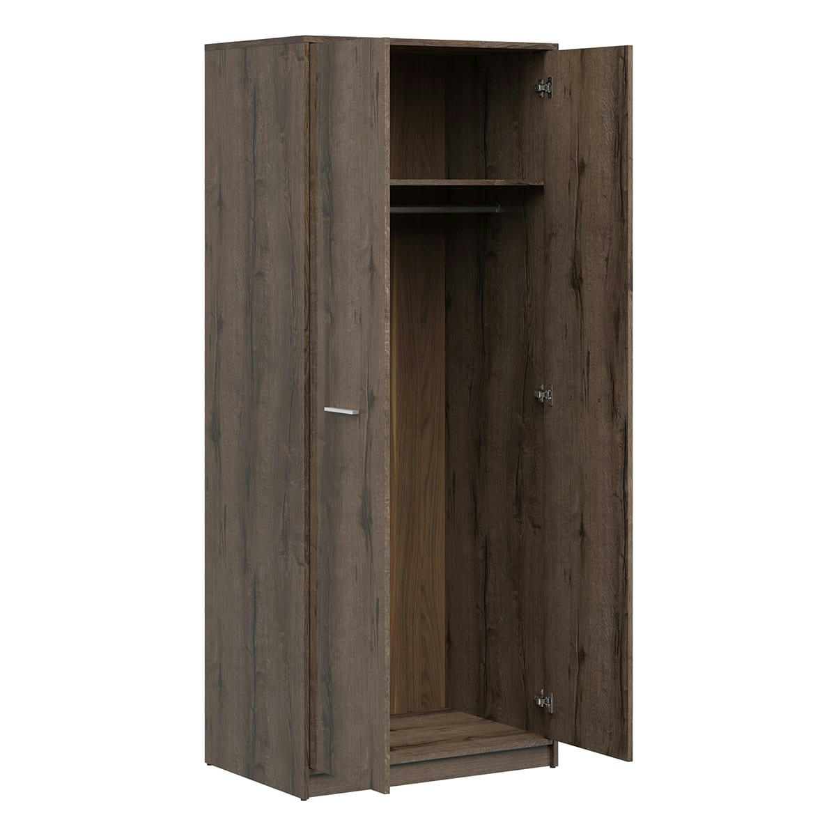 - Armoire 2 portes stratifiés naturel foncé
