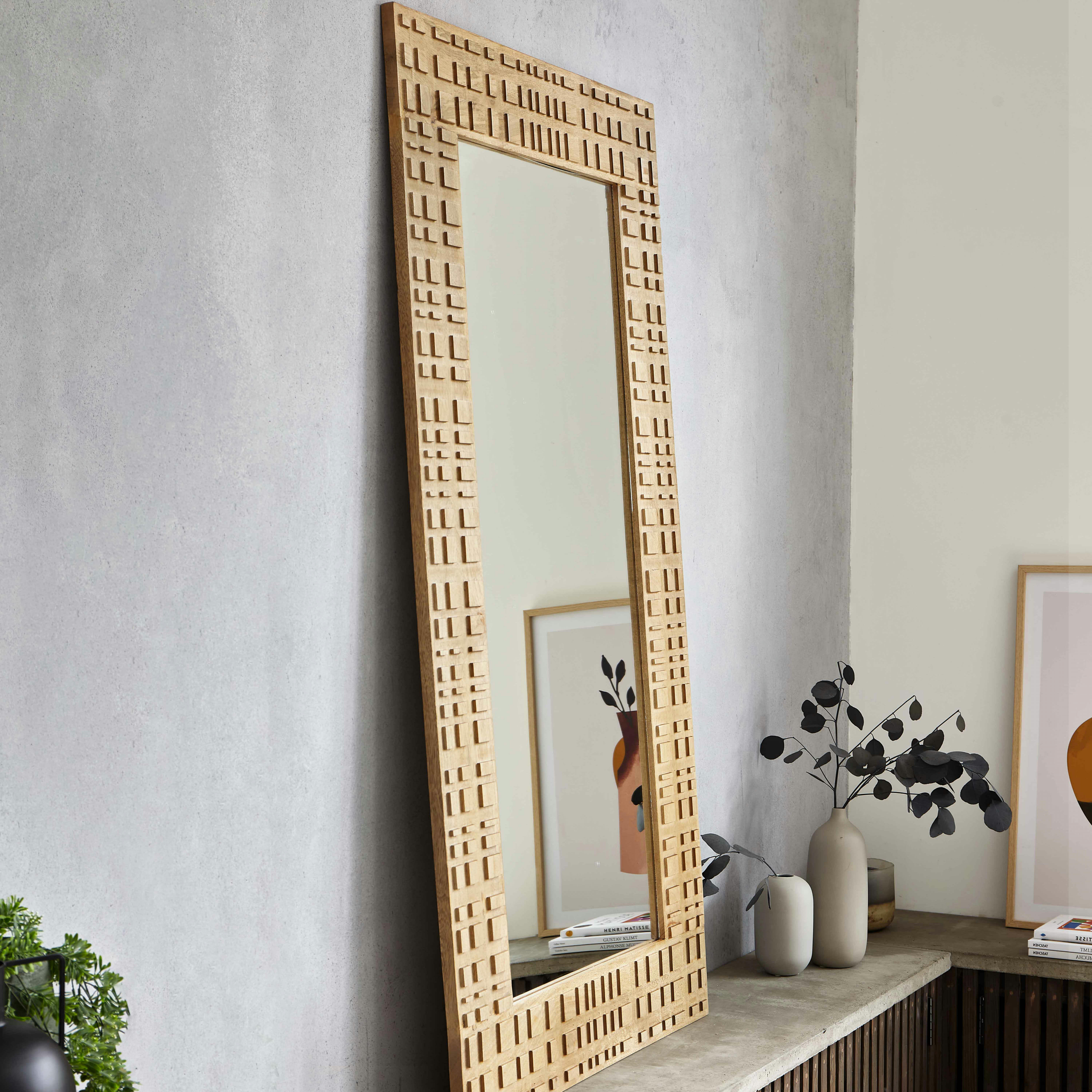 TYKO - Miroir en manguier massif sculpté 150 x 80 cm