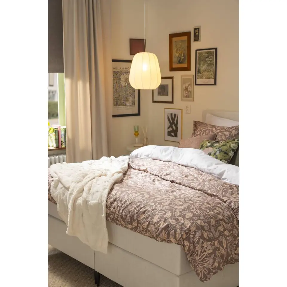 Boxspring Liv egaal - ecru - 120x200 cm - slanke poot