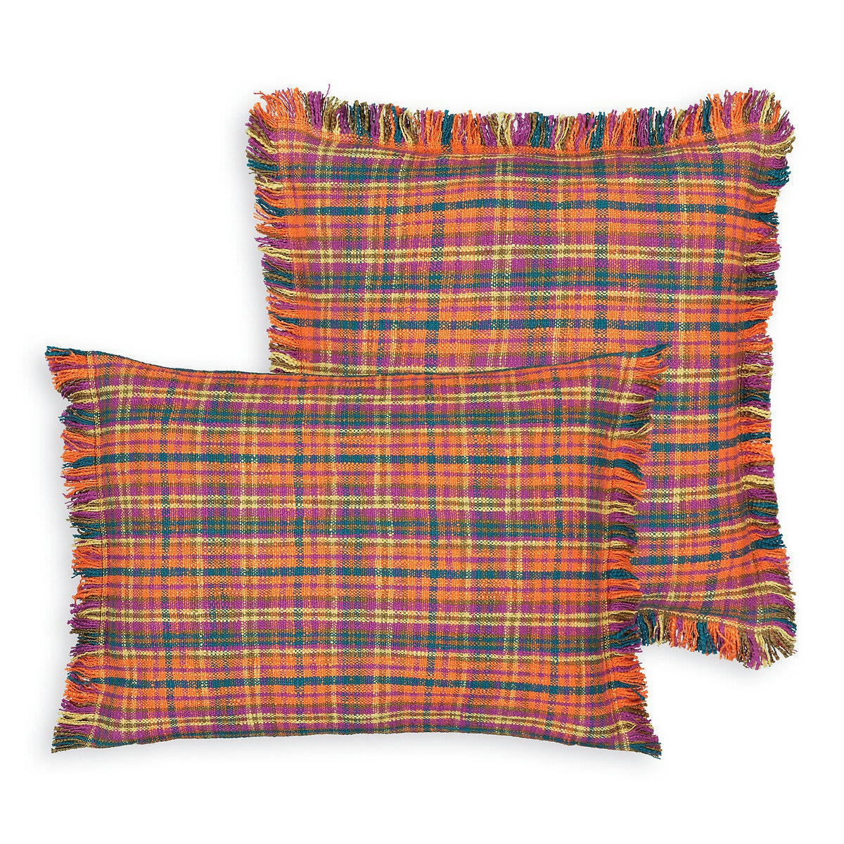Housse de coussin à carreaux, Zarautz Madras