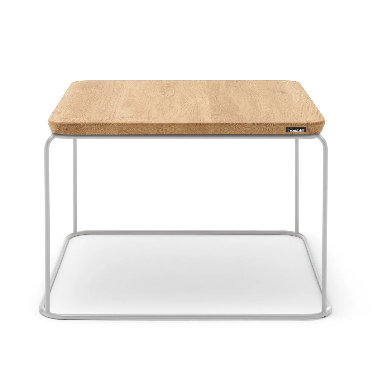 freistil - 151 Couchtisch, 61 x 61 cm, eiche natur / telegrau (RAL 7074)