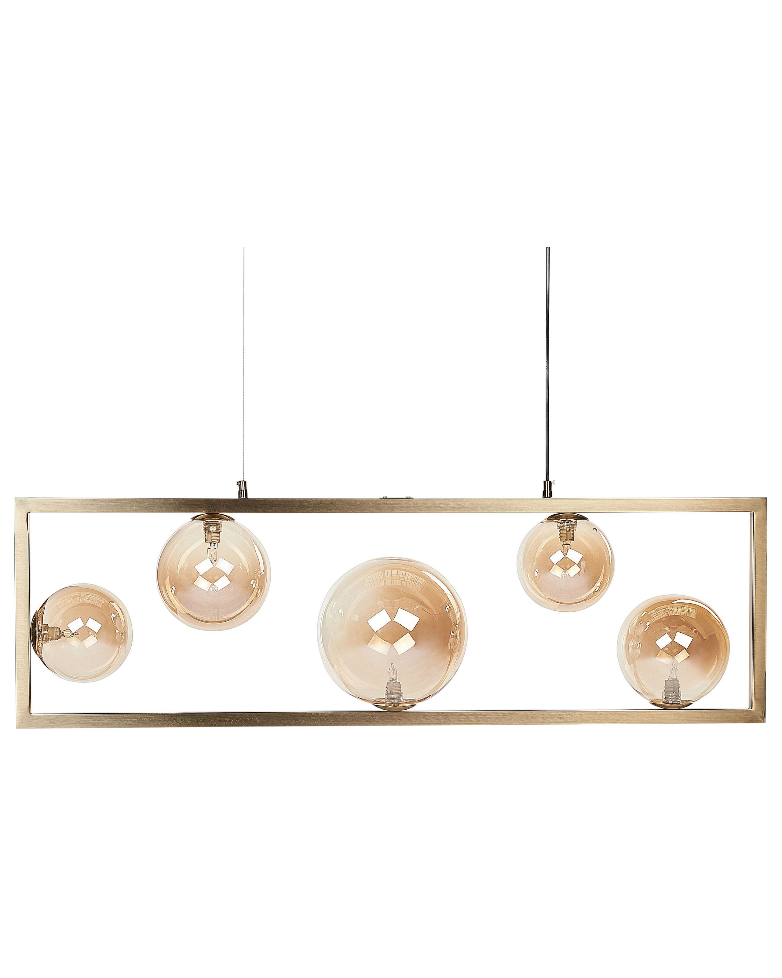 Lampa wisząca 5 żarówek metalowa mosiężna