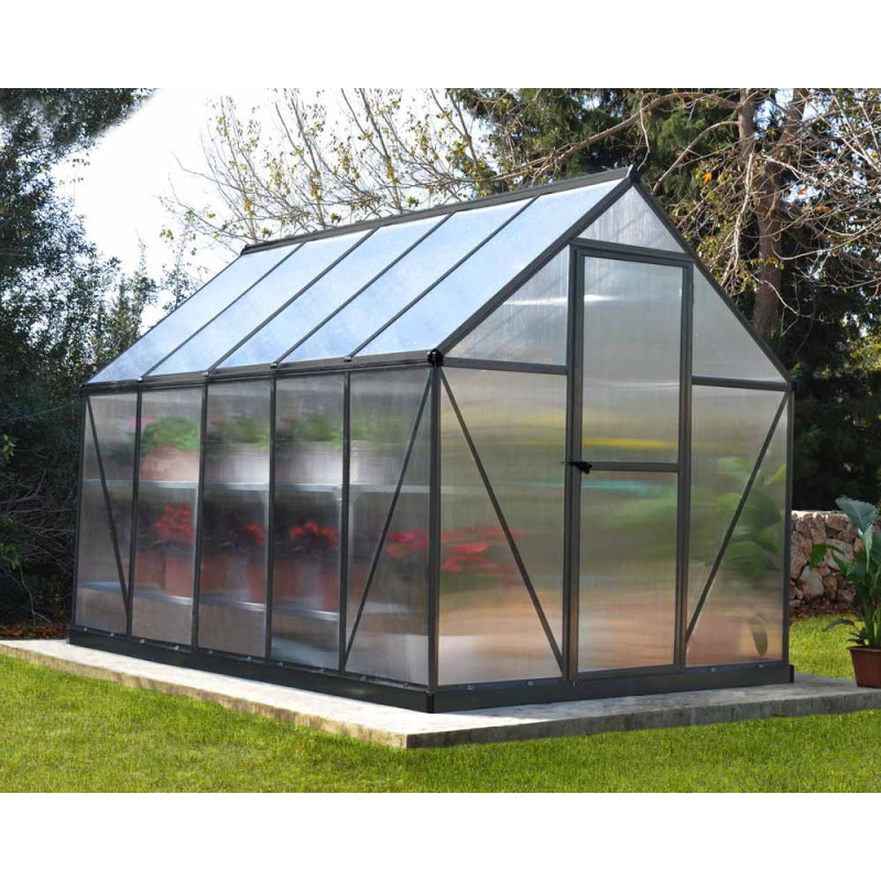Serre en polycarbonate Mythos grise 5,4 m² CANOPIA