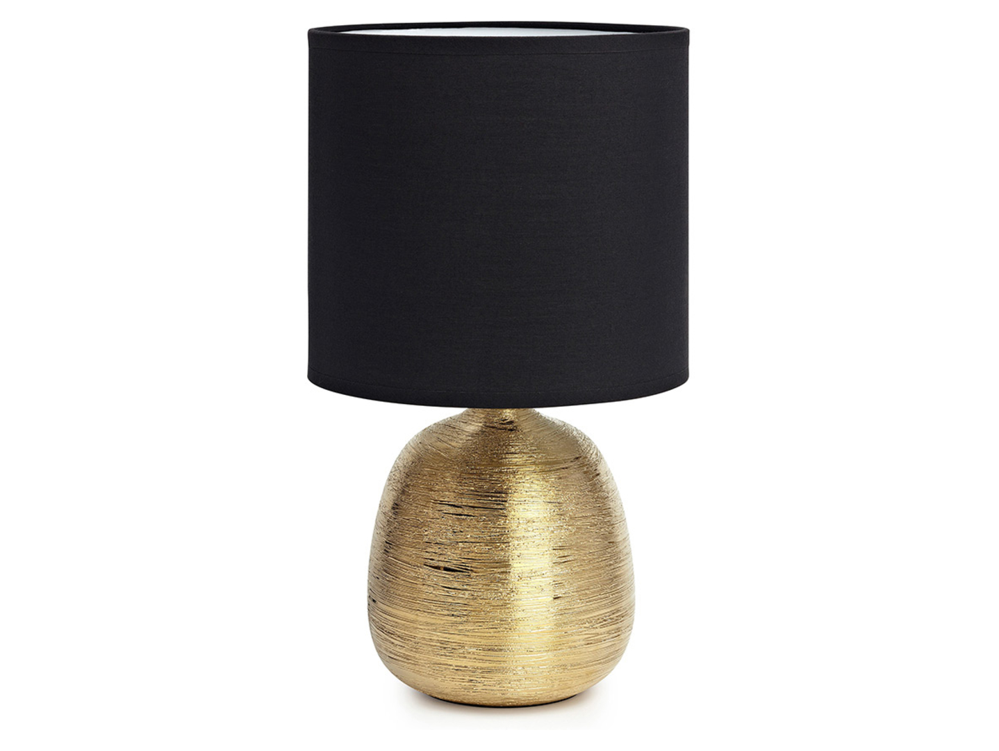 Lampa stolowa Oscar tkaninowa czarno-złota