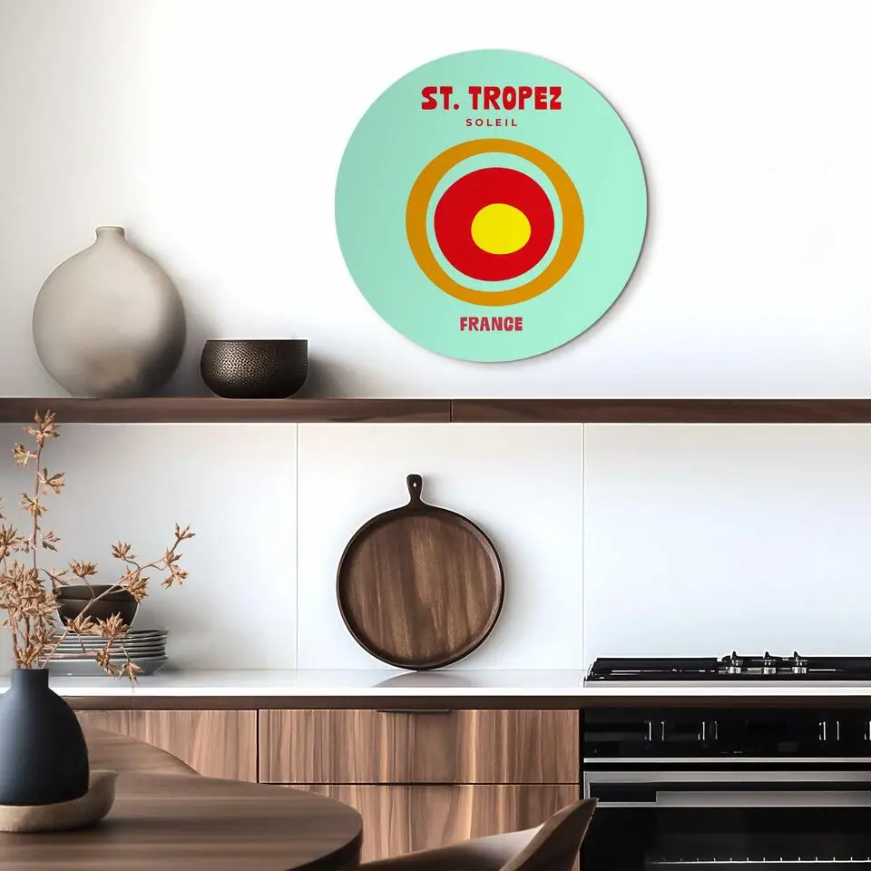 Glasschilderij Saint Tropez - &Oslash; 50 - Groen