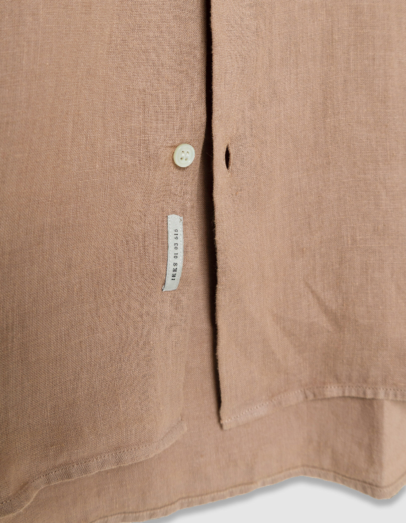 Chemise regular blanche 100% lin col Mao Homme