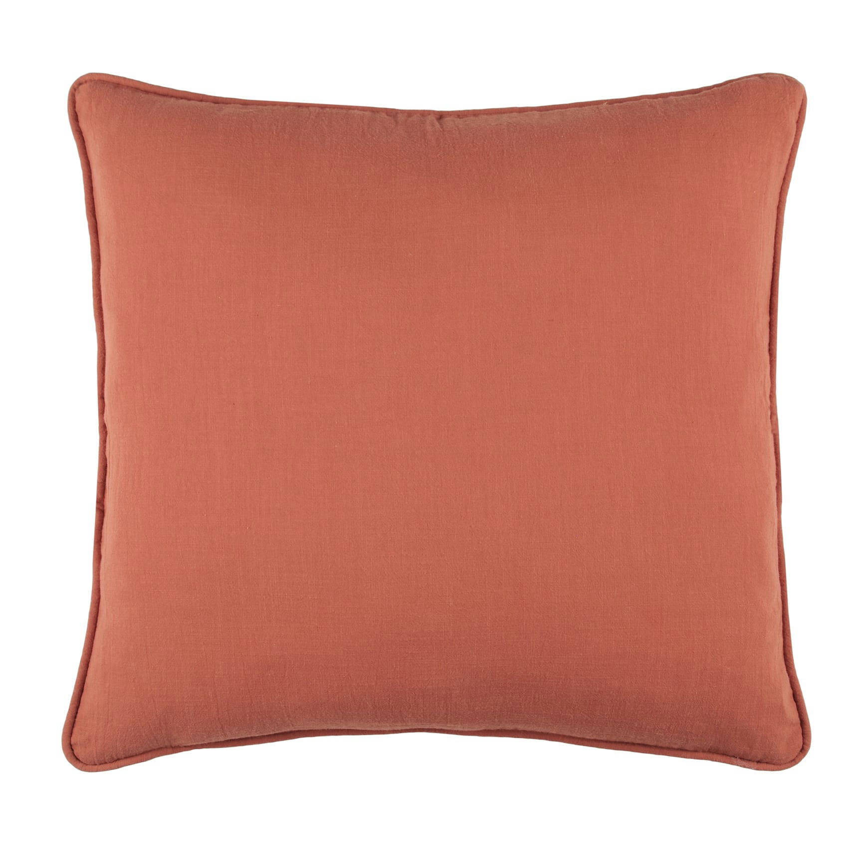 - Coussin windsor passepoilé uni coton terracotta 45x45 cm