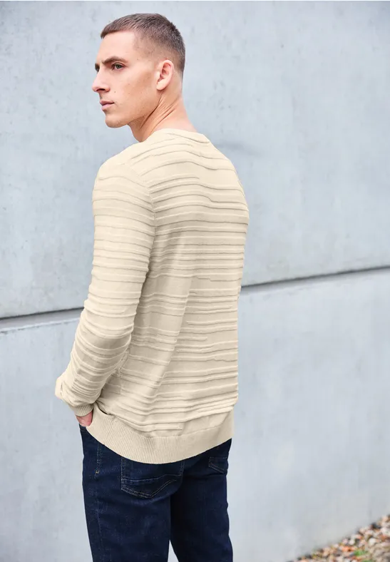 Strukturstreifen Pullover